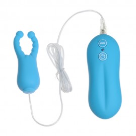 10 Function Nipple & Cock Clips Nipple massager Bright Blue Rechargeable Bullet Vibrators Sex Products