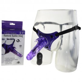10 Speed Vibrating Super Dong Strap On kit, 8.5 inch Rabbit Dreams G-spot Dildos Harnesses kit, sex product for couples