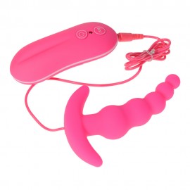 10 Thrilling Functions Silicone Anal Butt Plug Vibrator, Flexible shaft with graduated beads, Cheap Anal Sex Toys of sex toys