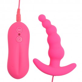 10 Thrilling Functions Silicone Anal Butt Plug Vibrator, Flexible shaft with graduated beads, Cheap Anal Sex Toys of sex toys