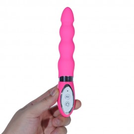 10 mode Silicone G-Spot Vibrator, 7.4 inch Smooth Flexible Pink Vibe, Phthalate free sex product for women
