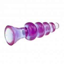 5" Jelly Tapered Butt Plug with Flexible TPE Spheres bead, Cheap Anal Toys of adult toys