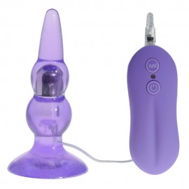 Anal Pleasure Jelly Butt Plug - 10 speed purple Bulbs Probe with Suction-cup base, Best Anal Vibrator special toys for beginners