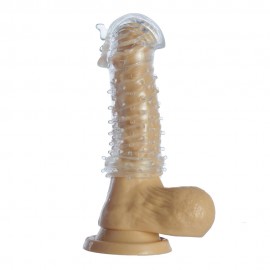 Clear Crystal Skin Pharaoh Penis Extension Sleeve Reusable Delay Condoms