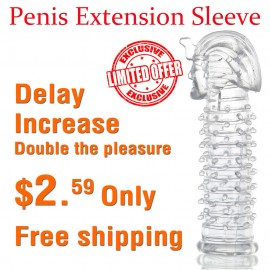 Clear Crystal Skin Pharaoh Penis Extension Sleeve Reusable Delay Condoms