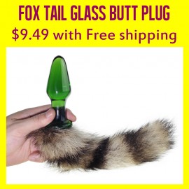 Cosplay Fox Tail Glass Anal Plug, sexy Crystal poppers rush, bullet butt plug of anal sex toy, sex products for couple