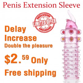 Pink G-Spot Stimulating Penis Extension Sleeve Penis increase Reusable Delay Condoms