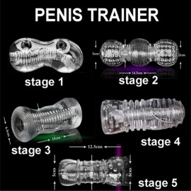 KPT135    5 Stage Kato Penis Trainer Male Pocket Pussy Masturbation To Avoid Premature Ejaculation Sex Toys