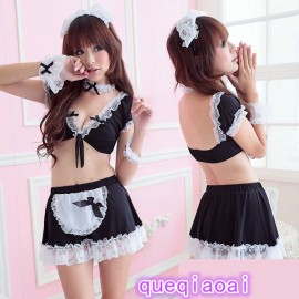 QX353    Women Sexy Lace Open-crotch Naughty Maid Costume Set, Female Sexy Lingerie, Party Costume, Cosplay Dress