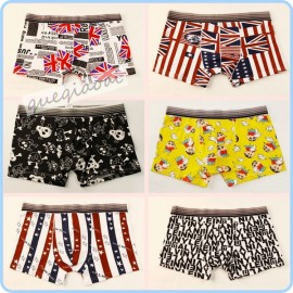 YW001 2014 fashion manstore american flag underwear bones Crayon Shin-chan cartoon pattern pattern swimming trunks men boxers