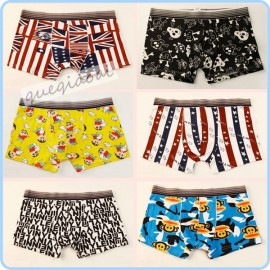 YW002 Wholesale fashion best american flag underwear bones cartoon pattern low waist pool party beach boxer shorts men