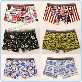 YW010 High quality fashion swimming trunks pull in chinese style pattern american flag underwear penis pouch men boxers