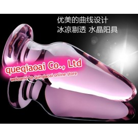 retail que0103 glass dildo, Can adjust the temperature through the water, High-quality sex toys, glass anal plug
