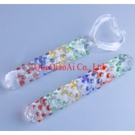 retail que0138 glass dildo, Can adjust the temperature through the water, High-quality sex toys, glass anal plug