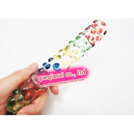 retail que0139 glass dildo, Can adjust the temperature through the water, High-quality sex toys, glass anal plug