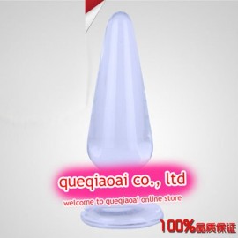 retail que0142 glass dildo, Can adjust the temperature through the water, High-quality sex toys, glass anal plug